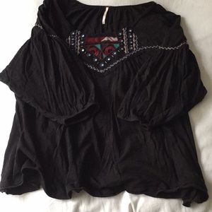 Free People Embroidered Top, Size Large